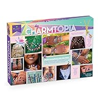 Craft-tastic — DIY Charmtopia — Craft Kit — Fun & Easy DIY Puffy Sticker Charms — Includes Materials to Design Bracelets, Necklaces, Hair Pins, Rings & More — Jewelry Making Gift - Ages 10+