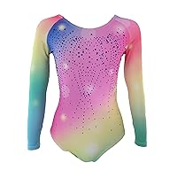 Pink Long-Sleeved Gymnastics Leotard for Girls Comfortable for Practice and Performances