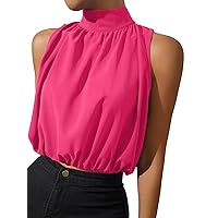 SOLY HUX Womens Halter Tops Sleeveless High Neck Summer Crop Tops Dressy Casual Blouses