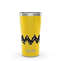 Tervis Peanuts Charlie Stripe Triple Walled Insulated Tumbler Travel Cup Keeps Drinks Cold & Hot, 20oz Legacy, Stainless Steel