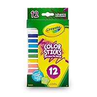 Crayola Color Sticks (12 Count), Woodless Colored Pencils Set for Kids, Classroom Art Supplies, Fine Lines & Broad Strokes, Non-Toxic