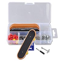 Finger Skateboard Set Toy Creative DIY self Accessories Tool Combination Kids Toy with Nuts Trucks Tool Kit Basic Bearing Wheels All Packaged in Plastic Box(3 Golden)