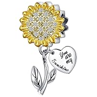 Sunflower Dangle Charm Bead Nautical Anchor Crystal Charm fit Charms Bracelets