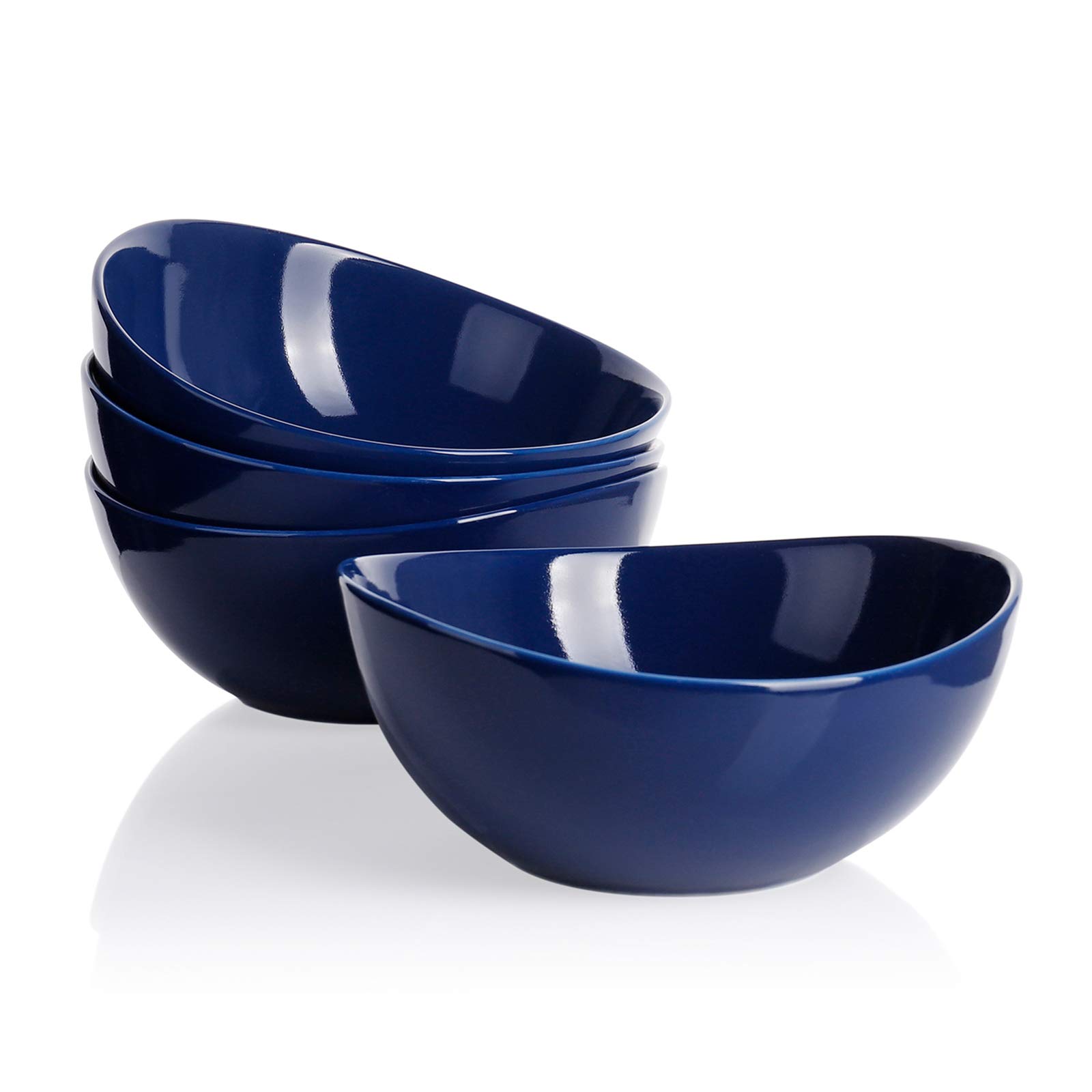 Sweese 103.403 Porcelain Bowls - 28 Ounce for Cereal, Salad and Desserts - Set of 4, Navy