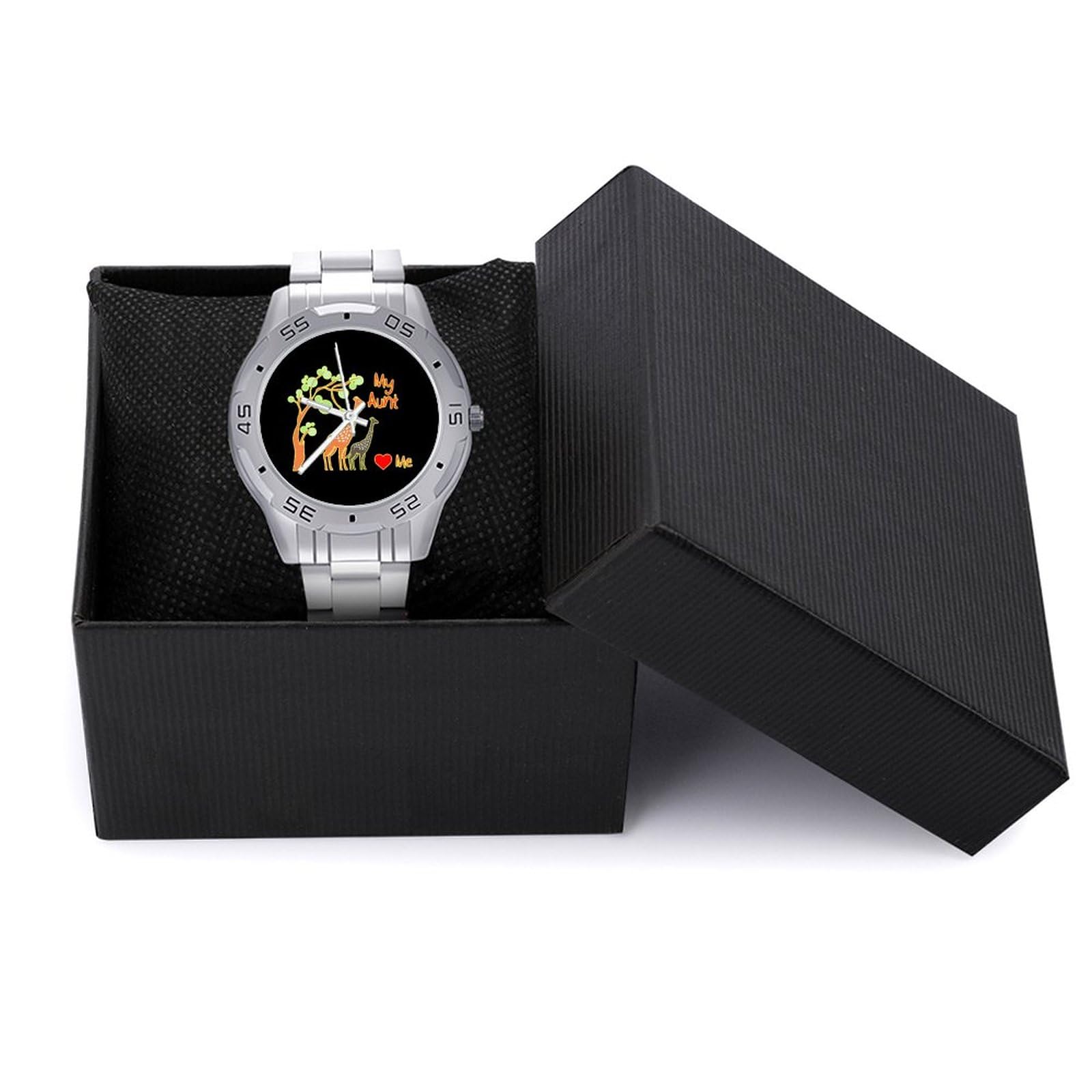 My Aunt Loves Me Stainless Steel Band Business Watch Dress Wrist Unique Luxury Work Casual Waterproof Watches