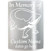 MEMORIAL BEARDED DRAGON - ADD YOUR CUSTOM WORDS, COLOR & SIZE - In Memory of Vinyl Decal Sticker A