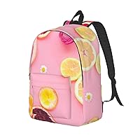 Canvas Backpack For Women Men Laptop Backpack Cute Grapefruit Pattern Travel Daypack Lightweight Casual Backpack
