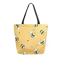 ALAZA Pineapples Watermelon Canvas Tote Bag Shopping Bag for Women Girls