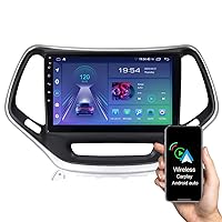 ASURE 10.1 inch Car Stereo GPS Navigation Unit for Jeep Cherokee KL 2014-2018,4Core 2G+32G Android 10 with Wireless Carplay,Android Auto,FM Radio,SWC,DSP,1280x800 HD IPS Touchscreen Multimedia Player