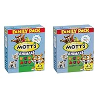 Mott's Fruit Flavored Snacks, Animals Assorted Fruit, Gluten Free, 40 ct (Pack of 2)