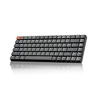 Keychron K3 Version 2, 84 Keys Ultra-Slim Wireless Bluetooth/USB Wired Mechanical Keyboard with White LED Backlit, Low-Profile Gateron Mechanical Brown Switch Compatible with Mac Windows