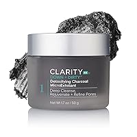 ClarityRx Down + Dirty Detoxifying Charcoal MicroExfoliant, Plant Based Exfoliating Scrub for Oily Skin, Paraben Free, Natural Skin Care (1.7 oz)