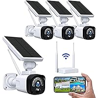 CAMBLINK 2K Solar Wireless Security Camera System Outdoor, Secure Base Station, 4MP Night Vision, 2 Way Audio, PIR Motion Detection, APP Remote, Instant Alert, IP66 Waterproof, SD/Cloud Storage