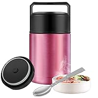 SSAWcasa Thermos for Hot Food, 27oz Soup Thermos for Adults, Wide Mouth Stainless Steel Food Thermos Jar, Insulated Lunch Container with Spoon & Handle, Leak Proof Thermal Bento Box Flask Meal Carrier