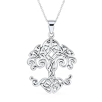 Medallion Rune Symbols Wicca Rising Sun Celtic Knot Tree Of Life Pendant Necklace For Women Roots Of Family Life .925 Sterling Silver