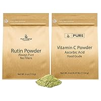 PURE ORIGINAL INGREDIENTS Vitamin C Powder and Rutin Powder Bundle, 4 oz Each, Always Pure, Dietary Supplement