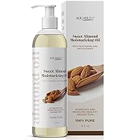 Sweet Almond Oil For Skin – All Natural Ingredients – Deeply Moisturizing and Cleansing For Dry and Irritated Skin – Fast Absorbing – For Body and Face - Unscented – 12oz