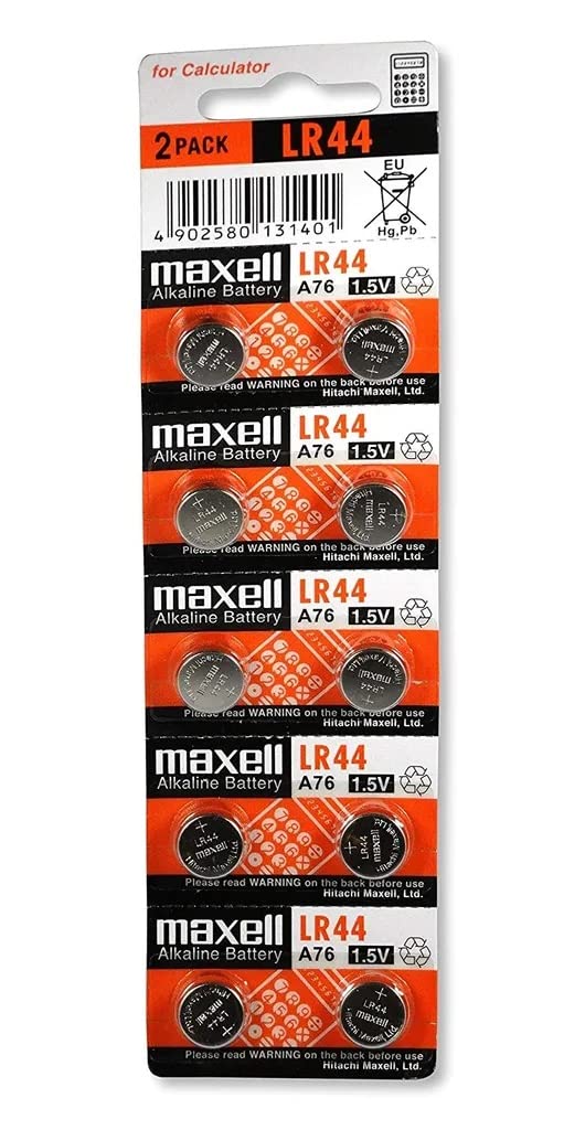 Maxell LR44 (A76) Batteries, 10 Count (775011)