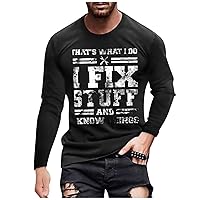 Workout Shirts for Men Muscle Graphic Long Sleeve Shirts Retro Letter Print Athletic Running Gym Casual Tee Shirts