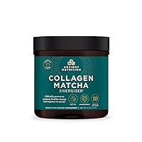 Ancient Nutrition Matcha Powder with Collagen, Collagen Matcha with MCTs & Ashwagandha for Energy, Metabolism, Skin, Hair, and Gut Health, 20 Servings