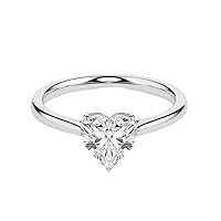 Riya Gems 1.80 CT Heart Moissanite Engagement Ring Wedding Eternity Band Vintage Solitaire Halo Setting Silver Jewelry Anniversary Promise Vintage Ring Gift