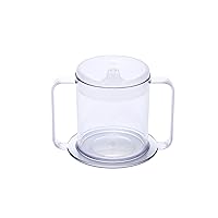 Special Supplies Independence 2-Handle Plastic Mug with 2 Style Lids, Lightweight Drinking Cup with Easy-to-Grasp Handles for Hot and Cold Beverages, Spill-Resistant Adult Sippy Cup (1-Pack)