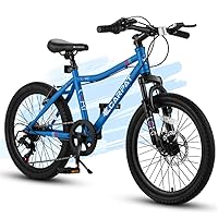 20 Inch Kids Bike for 8-12 Year Boys Girls Mountain Bicycle with 7 Speed Drivetrain and Front Suspension Disc U Brake