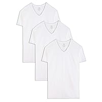 Fruit of the Loom Men's Size Big Tag-Free Underwear & -Undershirts, Tall Man-V Neck-3 Pack, 3X-Large