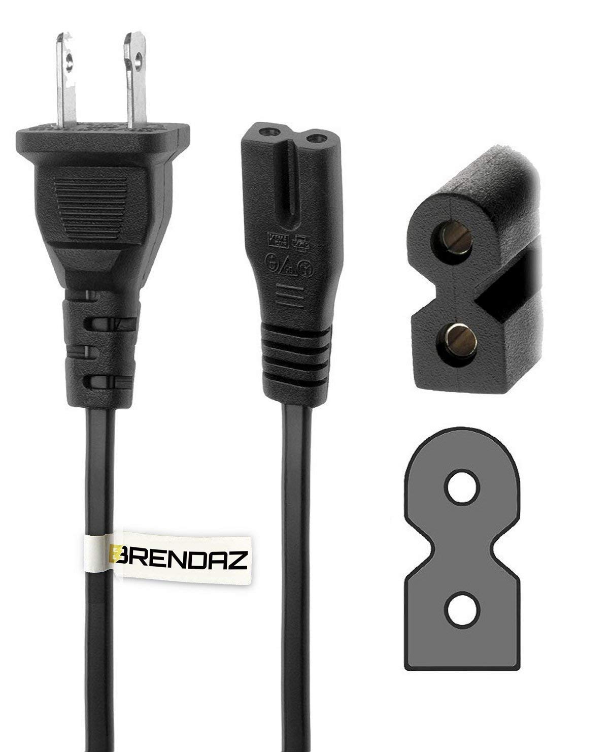 BRENDAZ - AC Polarized Power Cord for Bose SoundTouch 520 Home Theater System, SA-5 Amplifier, Companion 3, 5 Multimedia Speaker System, CineMate 15 Home Theater Speaker System (15-Feet)