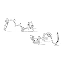 Dainty Big Dipper Star Sign Celestial Constellation CZ Studs Earrings for Women Girls 14k Gold Plated Sterling Silver Fashion Jewelry The Perfect Everyday Minimal Earrings