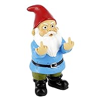 Gnometastic Mini Gnomes - Middle Finger Gnome 3.5in, Double Bird Gnome - Naughty Garden Gnome for Fairy Garden, Funny Garden Gnomes Decoration for Yard, Outdoor Lawn Ornament and Home Decor