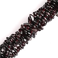 3-5mm Natural Garnet Gravel Gemstone Chips Beads for Jewelry Making Freeform Dark Red 34