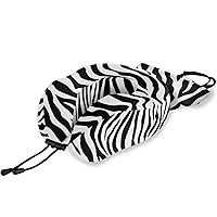 ALAZA Memory Foam Travel Pillow Animal Zebra Print White Stripe Neck Pillow for Airplane Travel Kit with Snap Clip, Soft Comfortable and Washable