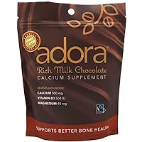 Adora Calcium Supplement - Made with Milk Chocolate - 500 MG (30 Pieces)
