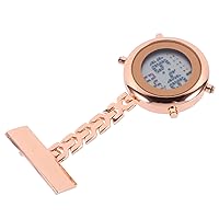 Hemobllo Nurses Watch Nursing Clip Watches Multi- Function Digital Fob Pocket Watches Round Hanging Pin- on Brooch Fob Watch for for 2021 Graduation Students Gifts Rose Gold