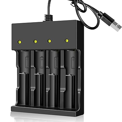  18650 Battery Charger 4 Bay Smart Universal Charger for  Flashlight Headlamp Battery 3.7V Rechargeable Lithium Li ion Batteries  Compatible 18650 26650 21700 Battery Charger (Only USB Charger) :  Electronics