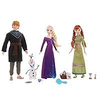 Mattel Disney Frozen 3-Doll Charades Set with Anna, Elsa & Kristoff Fashion Dolls, Mix & Match Olaf Figure & 12 Accessories