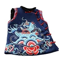 chinese women vest dragon suit thicken traditional cheongsam tops wind waistcoat