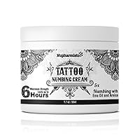 Nupharmisto Tattoo Numbing Cream(50ml/1.7floz), 6 Hours Maximum Strength Painless Tattoo Numbing Cream with 5x Numbing, Emu Oil and Arnica.50ml