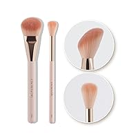 Face Brush for Blush, Bronzer, and Contour Highlighter Makeup Brush Set for Flawless Face Makeup Application - Vegan & Cruelty-Free (Face Brush + Blender)