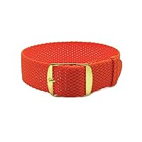 20mm Orange Perlon Braided Woven Watch Strap with Golden Buckle