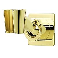 Shower Head Holder Handheld Shower Wand Holder Adjustable Shower Head Bracket Shower Wall Mount Holder, Polished Brass/Gold Finish, Drill Free Glue Installation