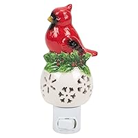 Ganz Red Cardinal Bird Ceramic Plug in Night Light 5.5 Inch Red