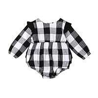 Newborn Baby Girl Ruffle Short-Sleeve Basic Romper Bodysuit Summer Outfit Clothes
