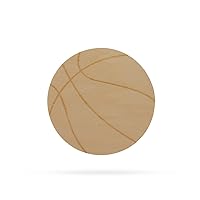 Basketball Unfinished Wooden Shape Craft Cutout DIY Unpainted 3D Plaque 6 Inches