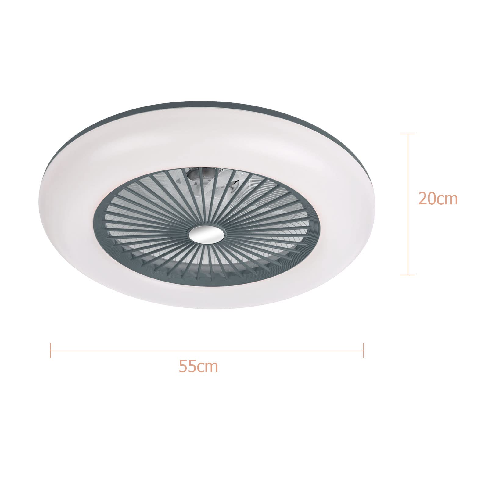 Duangu Lighted Ceiling Fan 110V-120V LED Light APP Mobile Phone Control Support Connection for Bedroom Living Room Dining Room with Remote Control