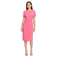 Maggy London Women's Ruched Waist Crepe Sheath Dress Workwear Office Occasion Event Guest of