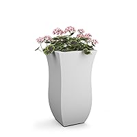 Mayne Valencia 30in Tall Planter - White - 16in L x 16in W x 30in H - with Removable Plug, Made with Polyethylene (5874-W)