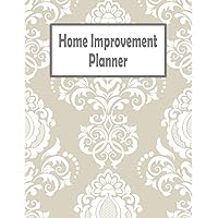 Home Improvement Planner: Gray Damask DIY Home Project Journal, Contractor Home Projects Tracker, House Repair Notebook