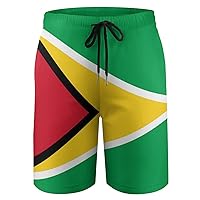 Guyana Flag Boys' Swim Trunks Quick Dry Beach Board Shorts Swimsuit with Mesh Lining for Kids